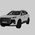 White SUV Car Exterior Design With Front Grille Black Wheels And Rear Tail Lights