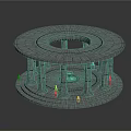 Circular Stone Architectural Design With Columns Multitiered Steps And Central Opening