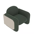 Green Upholstered Single Sofa With White Accent Panel And Modern Design