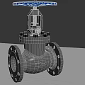 Stainless Steel Industrial Valve With Blue Handle And Flange Connection