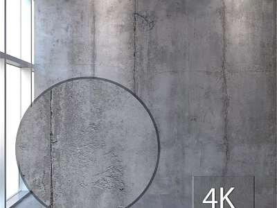Round Component On Concrete Wall With Window And 4K Resolution 3d model