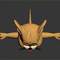 Game And Movie Yellow Cartoon Character With Big Ears Open Arms And Smiling