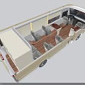 Luxury Bus Interior Design With Comfortable Seats Wooden Flooring And Spacious Layout