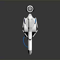 Futuristic Sci Fi Weapon With White Body Blue Glowing Elements And Scope Design 3d model