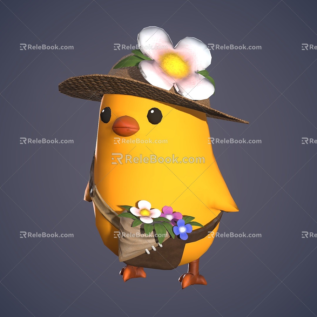 Cartoon Chicken Anime Chicken Q Version Chicken Yellow Chicken 3d model