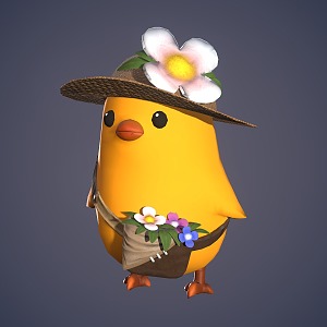 Cartoon Chicken Anime Chicken Q Version Chicken Yellow Chicken 3d model