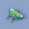 Colorful Butterfly Hanging Decoration With Vibrant Wing Patterns And Artistic Design