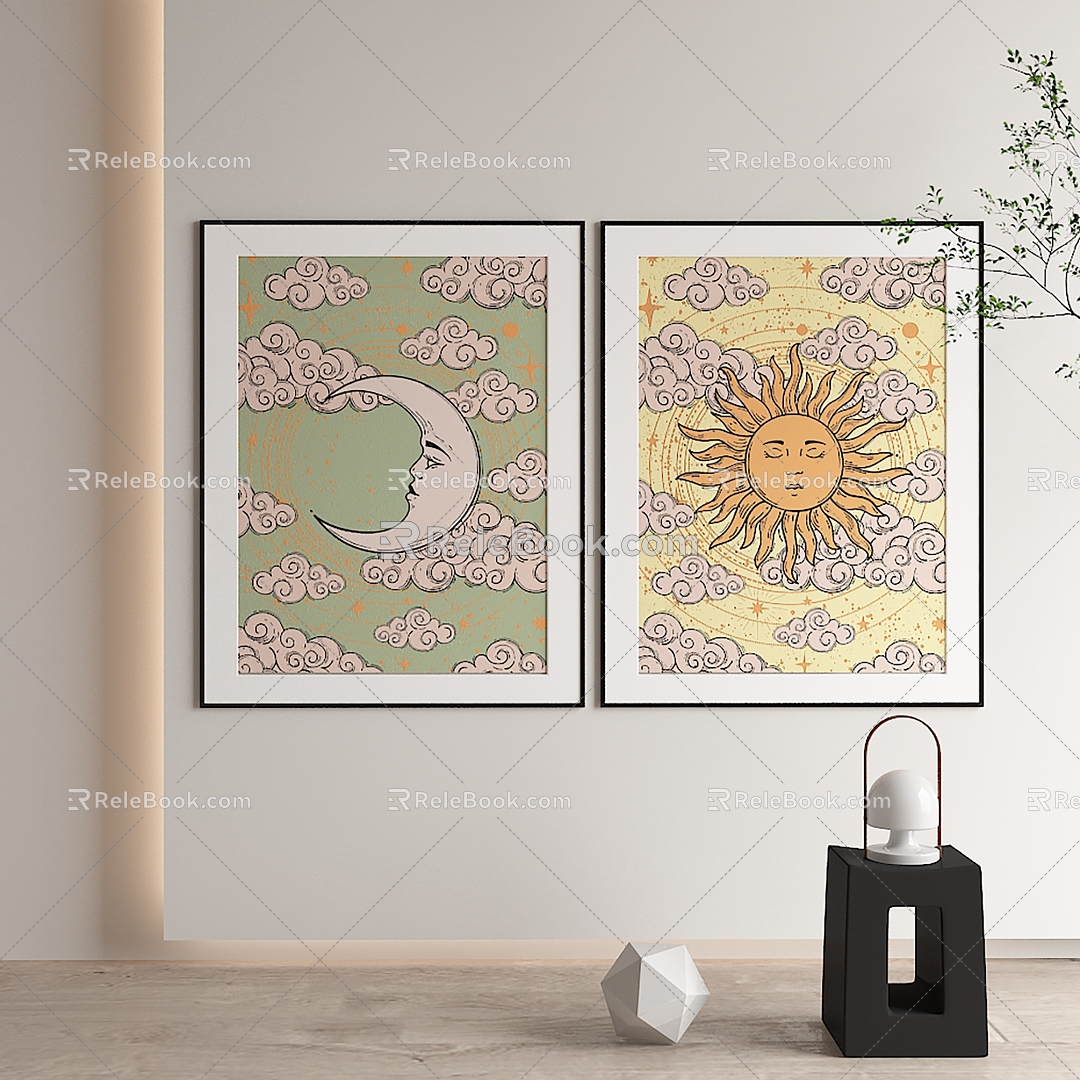 Middle Ancient Style Decorative Painting 3d model