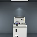 Public Facility Self Service Kiosk With White Cabinet Touchscreen Display And Control Panel