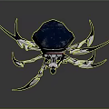 Mechanical Spider Creature with Silver Legs and Red Core Sci Fi Design 3d model
