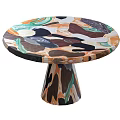 Modern Dining Table Memphis Coffee Table Painting Table 3d model
