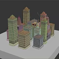 Urban Building Complex Model With Tall Towers Diverse Roofs And Beige Exteriors