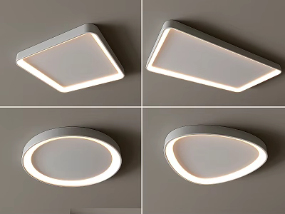 Modern Ceiling Lights With Square And Round Shapes For Contemporary Interior Design 3d model