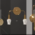 Modern Golden Wall Lamps With Glass Shades And Double Light Design For Home Decor