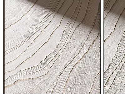 Abstract Painting With Flowing Beige Lines And Modern Layered Textured Art Design 3d model