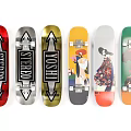 Colorful Skateboards With Various Designs And Creative Graphic Prints On