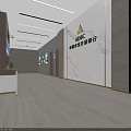 Modern Bright Bank Lobby Interior With Elegant Brand Wall And Smooth Marble Floor Design