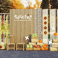 Casarte Harvest Festival Photo Check-in Spot With Agricultural Decor Pumpkins Straw Bales And Pinwheels