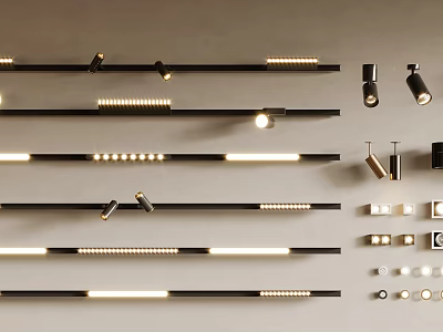 Modern Downlights And Spotlights With Various Designs For Indoor Lighting Decor 3d model