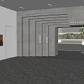 Cultural Center Exhibition Hall Interior With Traditional Art Paintings Display Cases And Wooden Benches