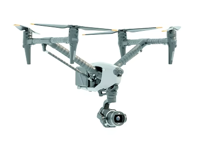 Advanced Professional Unmanned Aircraft With Multi Rotor Propellers And Mounted Camera 3d model