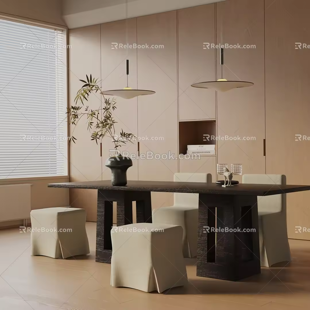 Modern dining table 3d model
