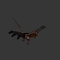 Game Movie Character Three Headed Dragon With Large Wings Scales And Yellow Background
