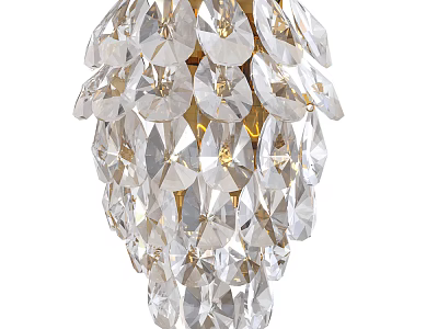 Elegant Crystal Wall Sconce with Hanging Crystal Elements and Decorative Design 3d model