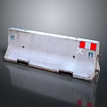 Road Safety Concrete Barrier With Reflective Strips And Surface Marks 3d model