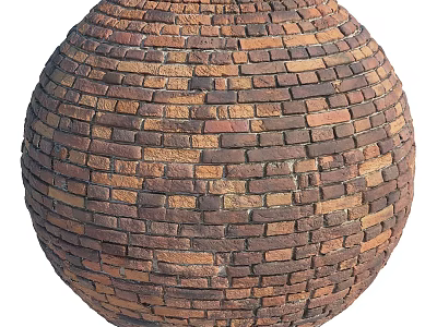 Handcrafted Spherical Brick Decorative Object With Textured Surface Design 3d model