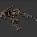 Rusty Mechanical Character And Robotic Creature With Worn Metal Structure 3d model