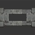 Traditional Gray Stone Furniture With Carved Details And Recessed Square Top