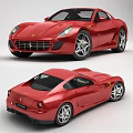 Red Ferrari Sports Car With Sleek Aerodynamic Body And Alloy Wheels