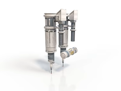 Industrial Mechanical Components Design With Multiple Cylindrical Parts And Metal Structures 3d model