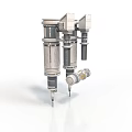 Industrial Mechanical Components Design With Multiple Cylindrical Parts And Metal Structures