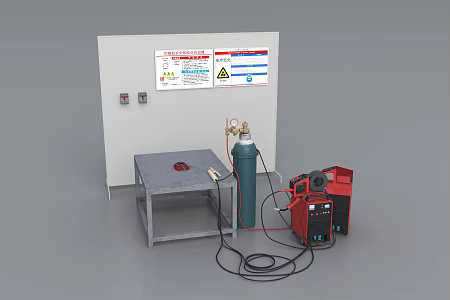 Electric welding machine welding gun oxygen cylinder welding electric box portable electric welding box 3d model