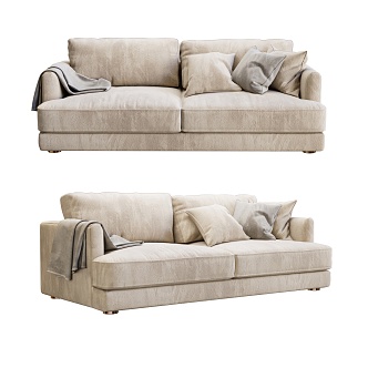 modern double sofa comfortable sofa 3d model