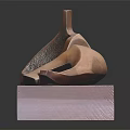 Abstract Copper Colored Decorative Ornament Set With Dark Base And Artistic Design