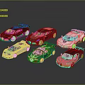 Luxury Sports Cars In Multiple Colors With Sleek Design And Rear Spoilers