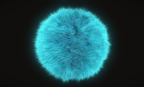 modern fur ball fur ball hair 3d model