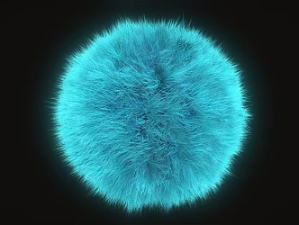 modern fur ball fur ball hair 3d model