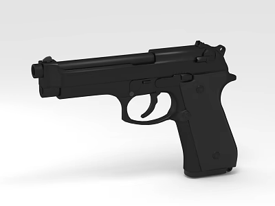 Black Modern Tactical Pistol Featuring Ergonomic Grip And Matte Finish Design Construction 3d model