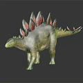 Detailed Stegosaurus Dinosaur Model With Spiked Back Plates And Red Black Tail Spikes