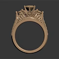 Luxury Rose Gold Ring Featuring Ornate Top Central Gemstone And Decorative Detailing