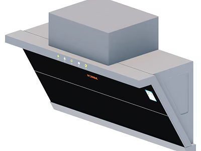 Modern Kitchen Range Hood With Black Panel And Control Buttons For Daily Use 3d model