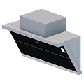 Modern Kitchen Range Hood With Black Panel And Control Buttons For Daily Use 3d model
