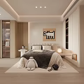 Modern Minimalist Kids Room Interior With Cozy Bed Stuffed Bear And Cartoon Artwork On Wall