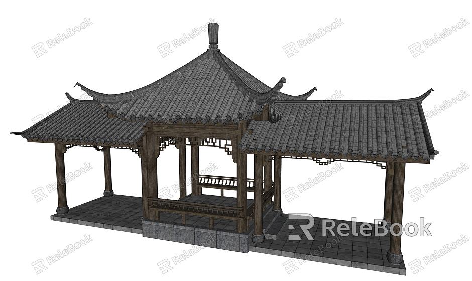 Chinese-style pavilion model