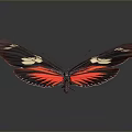 Vibrant Red and Black Butterfly Wings With White Spots and Intricate Patterns