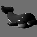 Cute Black and White Whale Toy with Smooth Surface and 3D Design